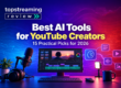 Best AI tools for YouTube creators: 15 practical picks for research, editing, audio and growth.